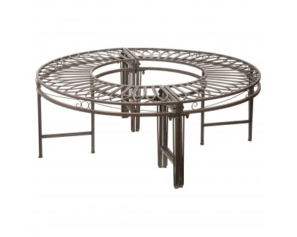 Toscano - Gothic Roundabout Garden Bench in Steel