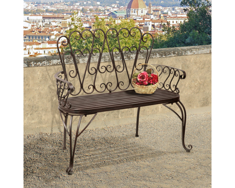 Toscano - French Quarter Garden Bench in Steel