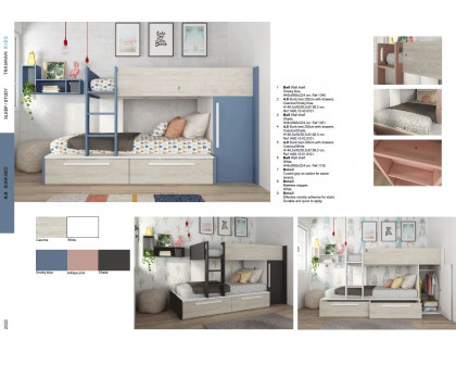 Trasman 4.0 Series Reversible Bunk Bed with Drawers - 90x200cm