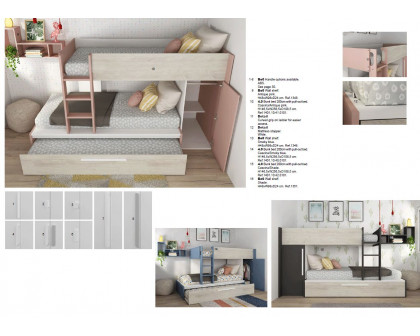 Trasman 4.0 Series Reversible Bunk Bed with Pullout Bed - 90x200cm