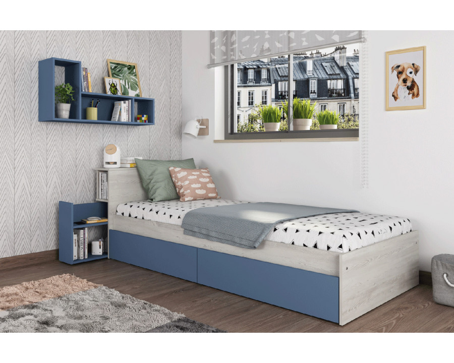 Trasman Jazz Single Bed with Drawers and Nightstand - 90x190cm