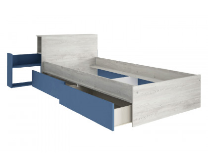 Trasman Jazz Single Bed with Drawers and Nightstand - 90x190cm