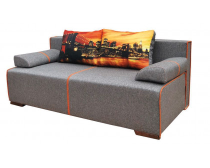 UA Collection - Avenue Pillow Top Arms Convertible Sofa Bed in Gray, Fabric