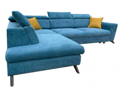 UA Collection - Gala 2-Piece Left Facing Sectional with Bed and Storage in Blue, Fabric