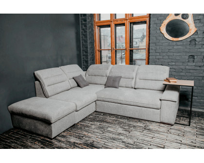 UA Collection Oliver 3-Piece Right Facing Sectional with Bed and Storage - Light Gray, Fabric