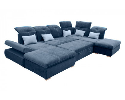 UA Collection Opera 3-Piece Left Facing Sectional with Bed and Storage - Gray, Lucas 17 Fabric