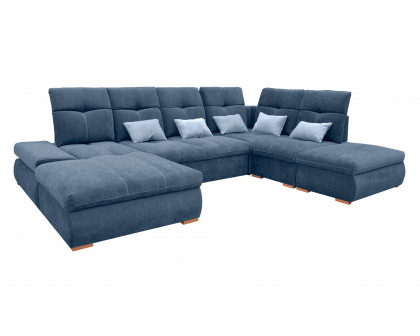 UA Collection Opera 3-Piece Left Facing Sectional with Bed and Storage - Gray, Lucas 17 Fabric