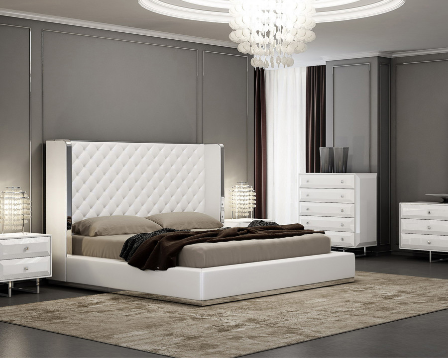 Whiteline Abrazo King Size Bed - White