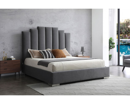 Whiteline Jordan King Size Bed - Gray