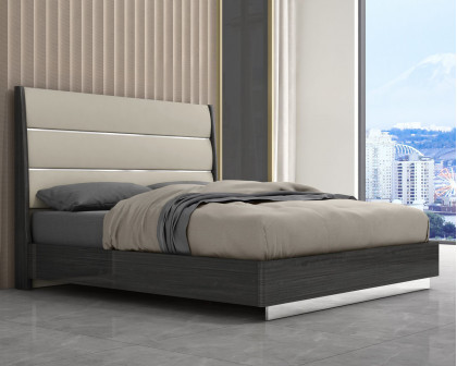 Whiteline Pino King Size Bed - Gray