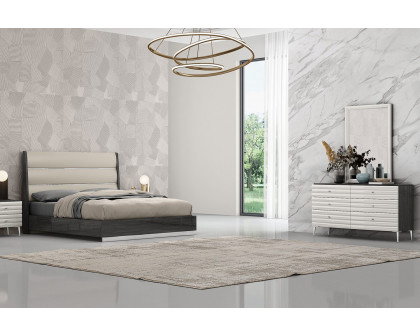 Whiteline Pino King Size Bed - Gray