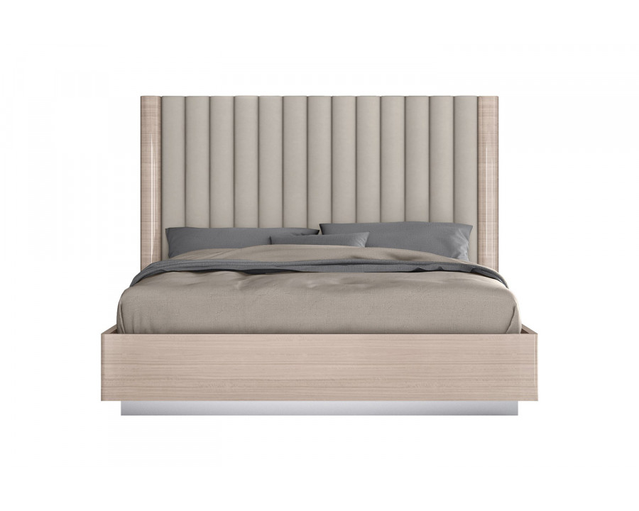 Whiteline Waves King Size Bed - Beige