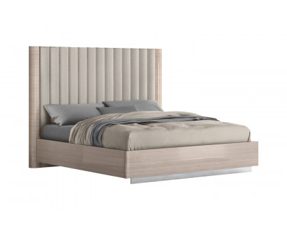 Whiteline Waves King Size Bed - Beige