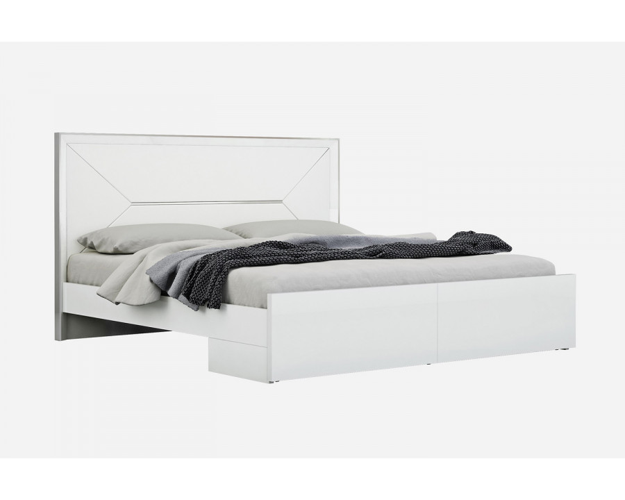 Whiteline Navi Queen Size Bed - White