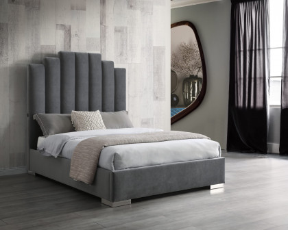 Whiteline Jordan Queen Size Bed - Gray