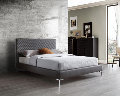 Whiteline Liz Queen Size Bed - Dark Gray