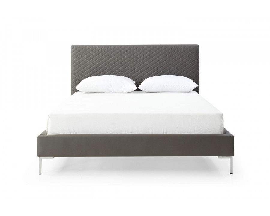 Whiteline Liz Queen Size Bed - Dark Gray