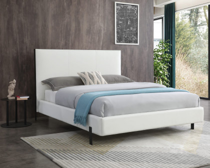 Whiteline Hollywood Queen Size Bed - White