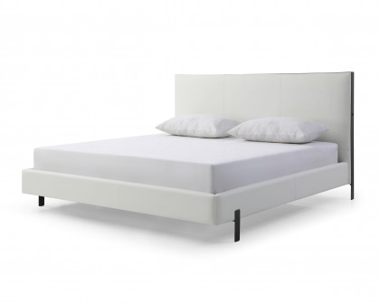 Whiteline Hollywood Queen Size Bed - White