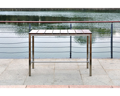 Whiteline - Stone Outdoor Bar Table in Teak