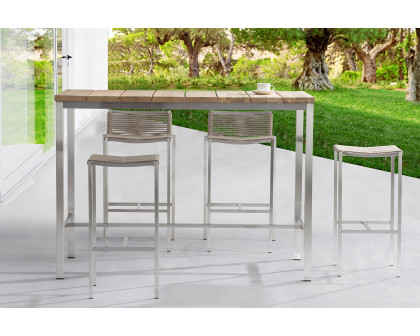 Whiteline - Stone Outdoor Barstool in Taupe