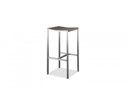 Whiteline - Stone Backless Outdoor Barstool in Taupe