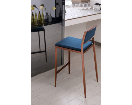 Whiteline - Clifton Counter Stool in Teal Blue