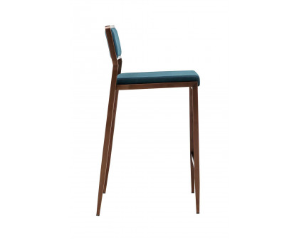 Whiteline - Clifton Counter Stool in Teal Blue