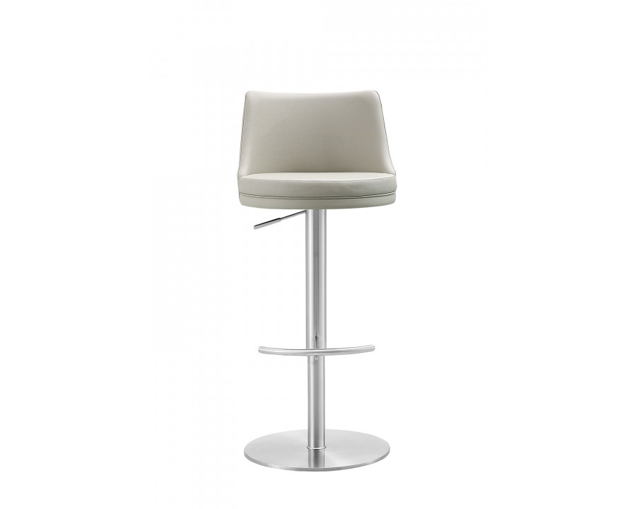 Whiteline Carter Barstool - Light Gray/Silver