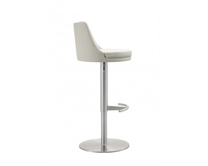 Whiteline Carter Barstool - Light Gray/Silver