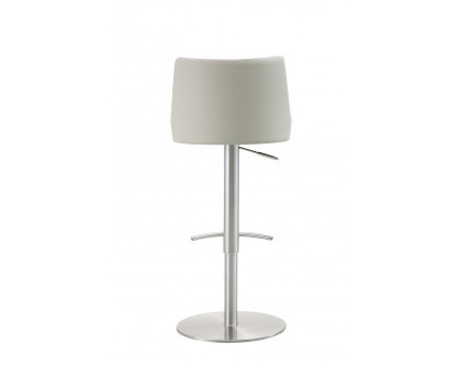 Whiteline Carter Barstool - Light Gray/Silver