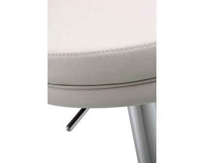 Whiteline Carter Barstool - Light Gray/Silver