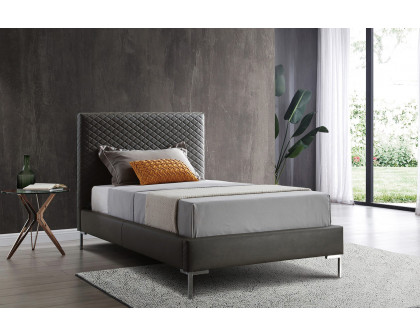 Whiteline Liz Twin Size Bed - Dark Gray