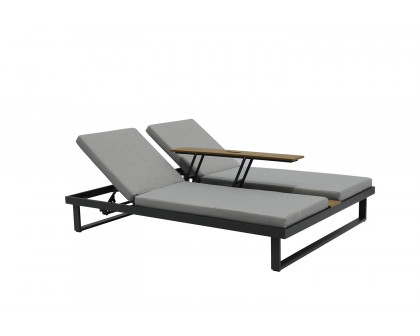 Whiteline Sandy Double Lounge Chair - Gray