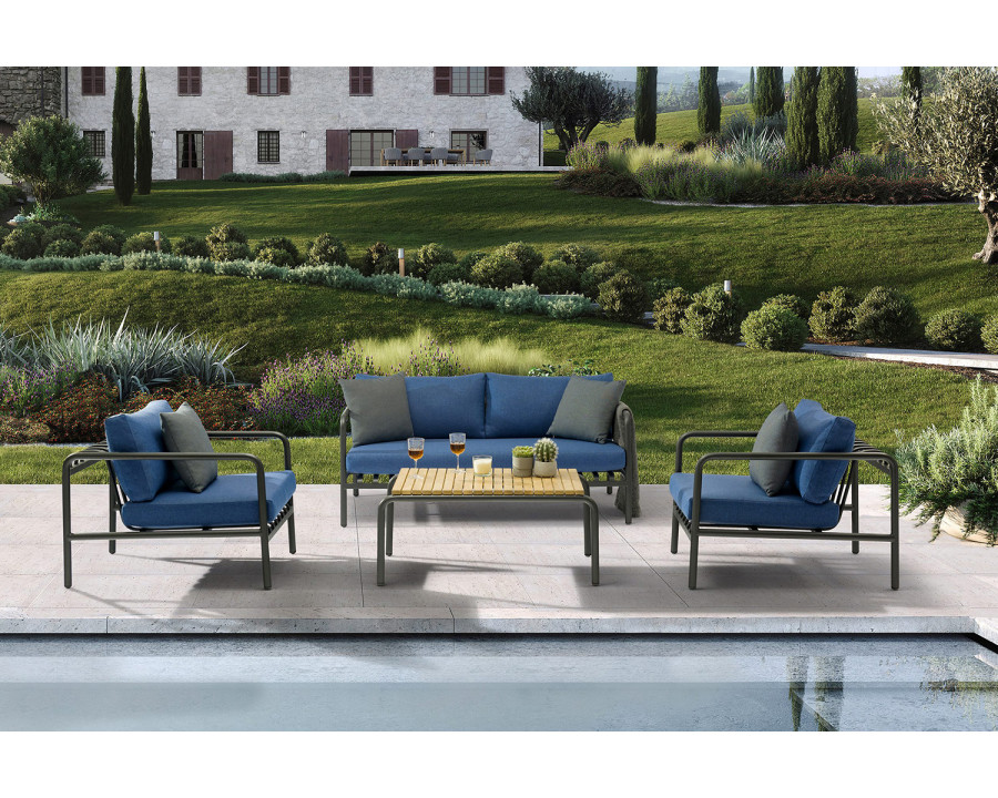 Whiteline - Andrea 4-Pieces Outdoor Collection in Blue