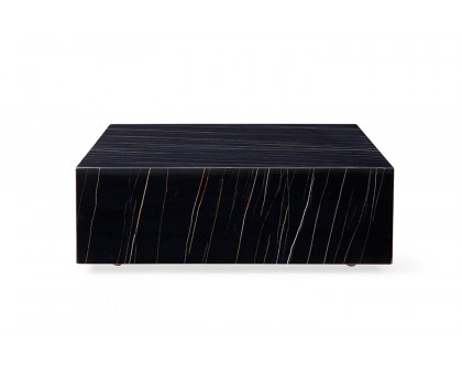 Whiteline Cube Square Coffee Table - Black