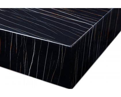 Whiteline Cube Square Coffee Table - Black