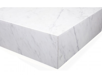 Whiteline Cube Square Coffee Table - White