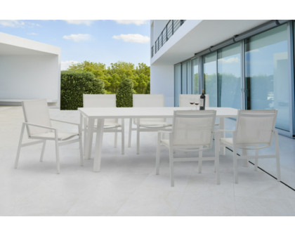 Whiteline - Rio Outdoor Dining Armchair in White