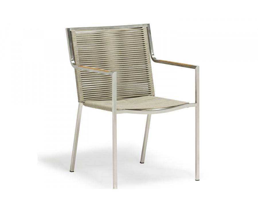 Whiteline - Rhea Outdoor Dining Armchair in Light Brown