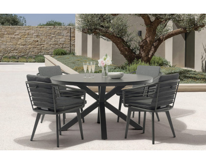 Whiteline - Kassey Outdoor Dining Amrchair in Dark Gray