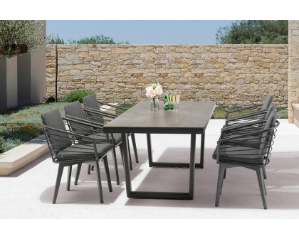 Whiteline - Kassey Outdoor Dining Amrchair in Dark Gray