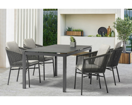 Whiteline - Lynn Outdoor Dining Amrchair in Light Gray