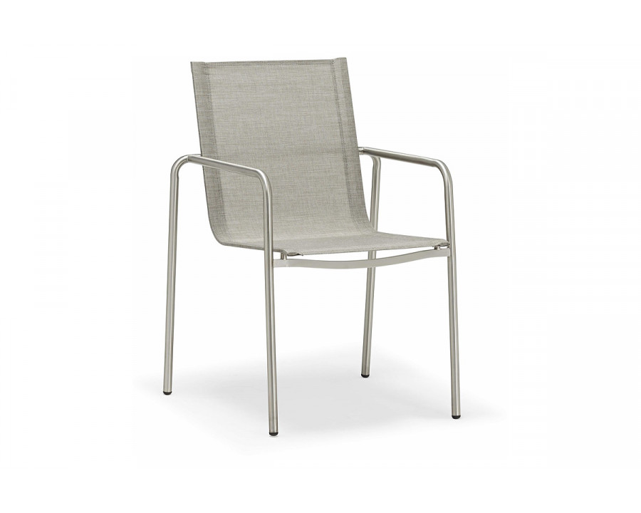 Whiteline - Paola Outdoor Dining Armchair in Light Gray