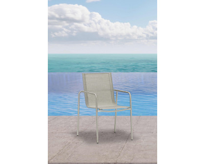 Whiteline - Paola Outdoor Dining Armchair in Light Gray