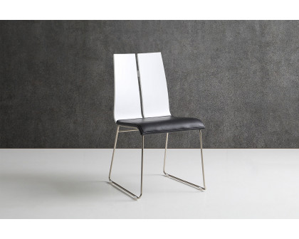 Whiteline Lauren Dining Chair - White/Black