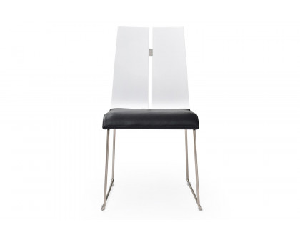 Whiteline Lauren Dining Chair - White/Black