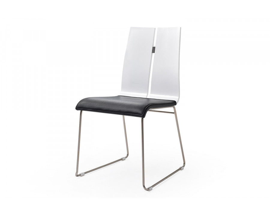 Whiteline Lauren Dining Chair - White/Black