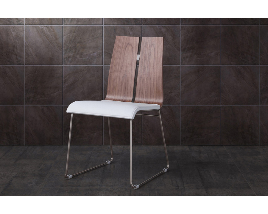 Whiteline Lauren Dining Chair - Walnut/White