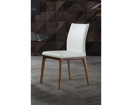 Whiteline Stella Dining Chair - Walnut/White